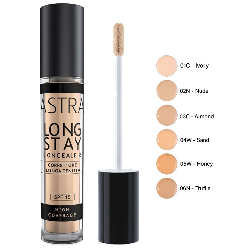 ASTRA LONG STAY CONCELEAR correttore liquido lunga tenuta 02n nude